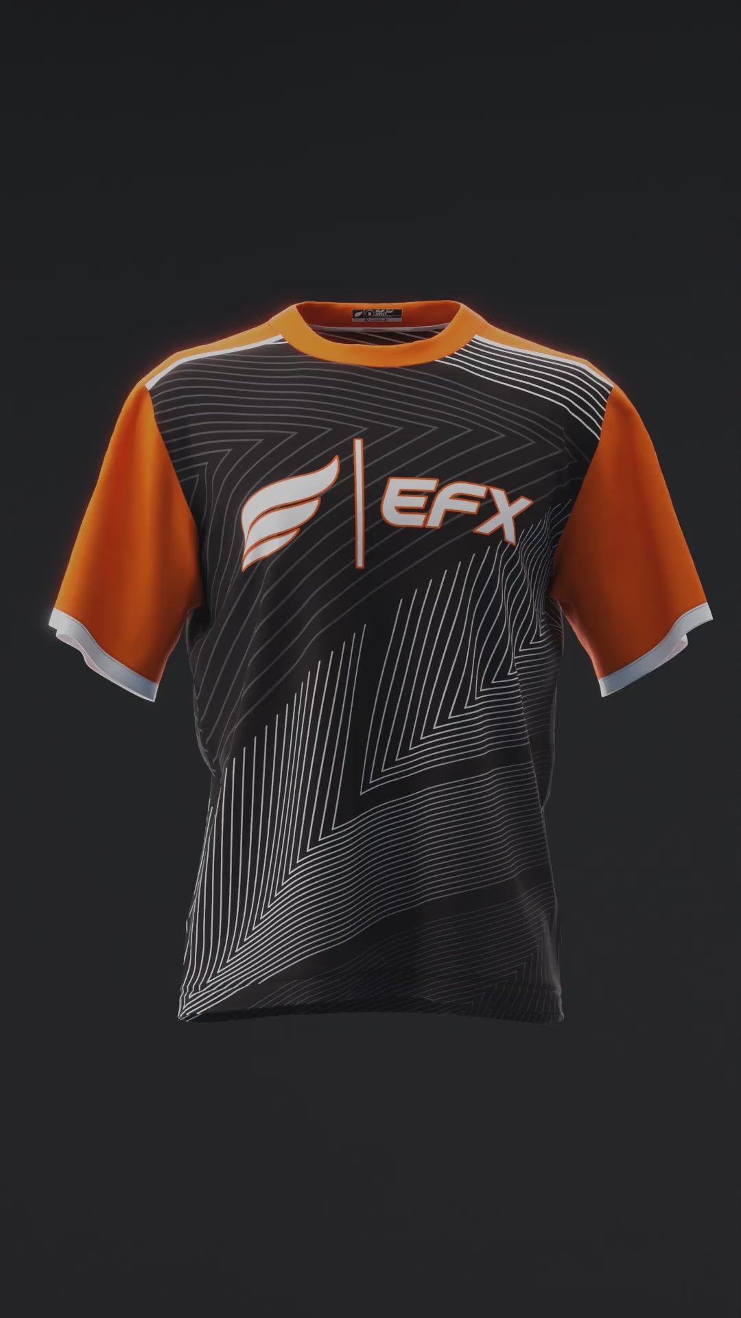 Clean Lines - Neon Orange Black - Bowling Jersey