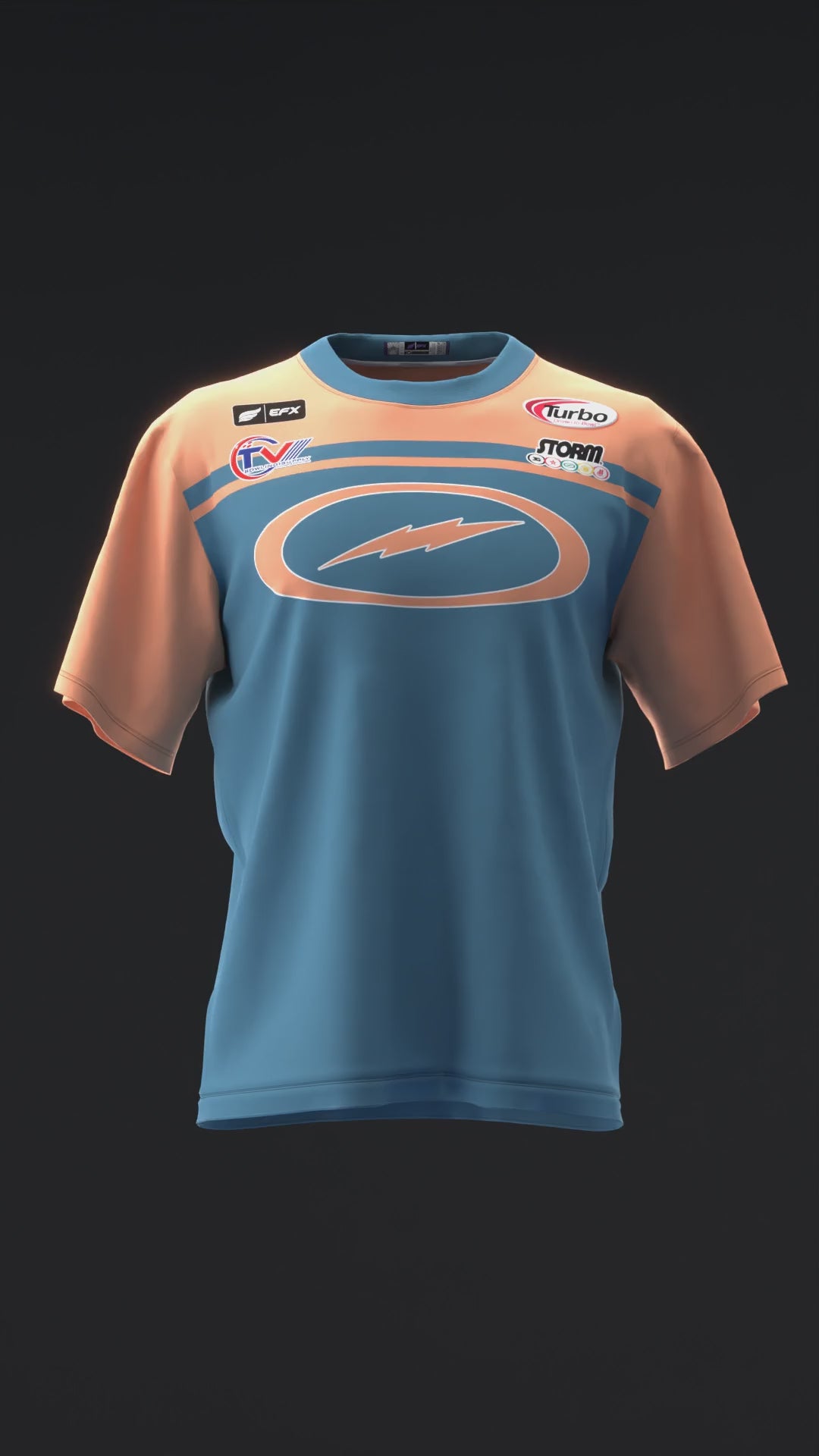 Chris Via 2025 - Stripe Peach Teal - Bowling Jersey