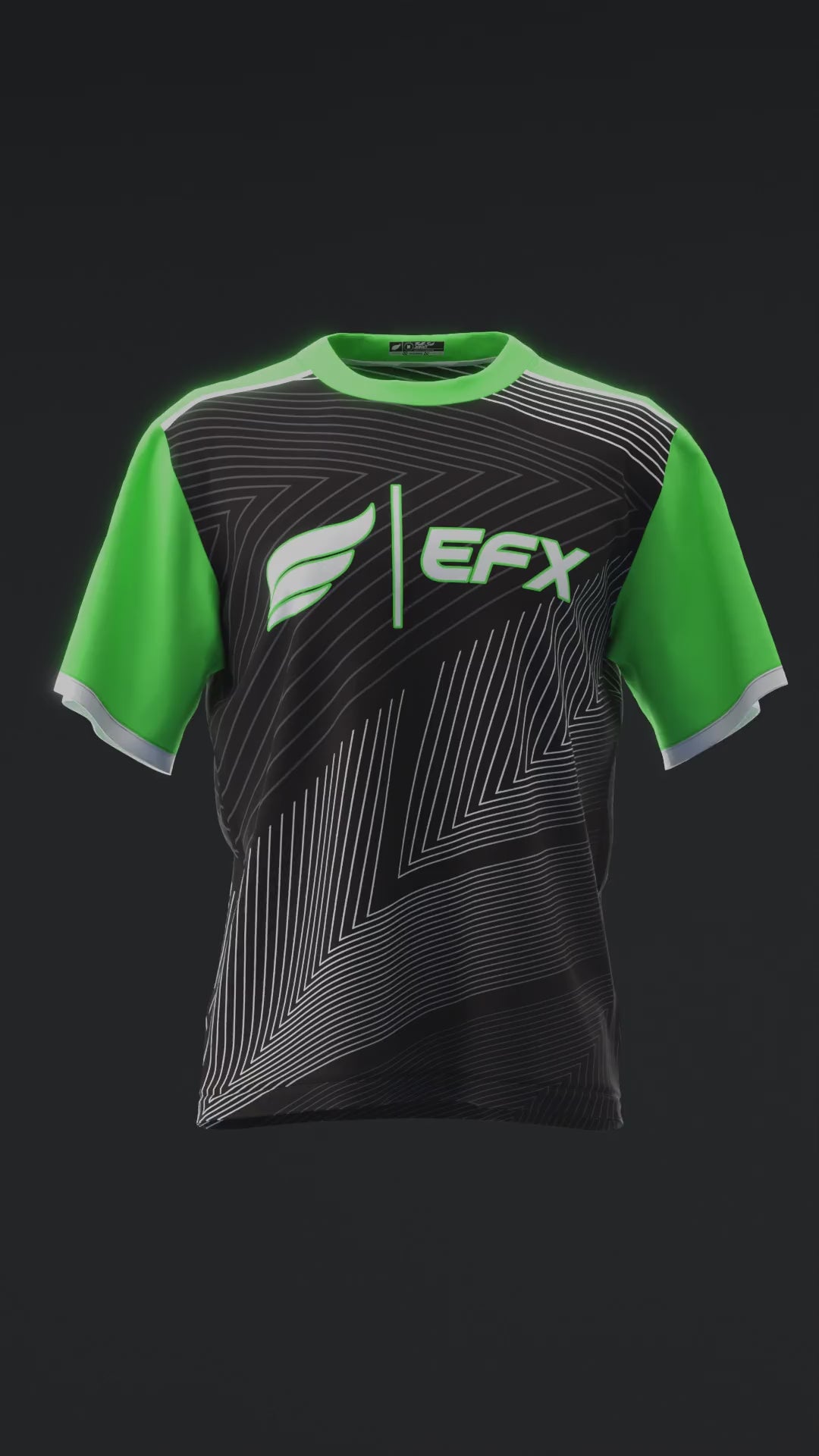 Clean Lines - Neon Green Black - Bowling Jersey