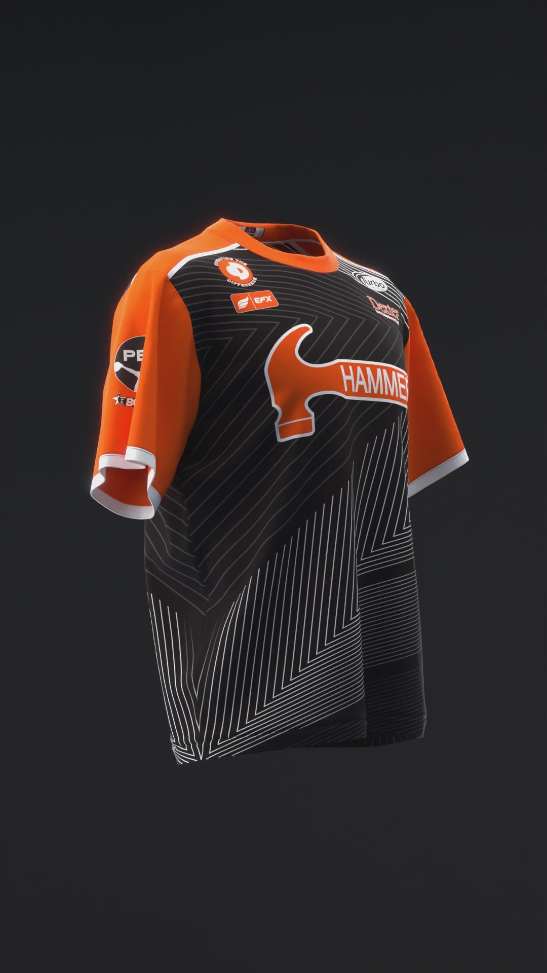 MARSHALL KENT 2024 - CLEAN LINES - NEON ORANGE BLACK - BOWLING JERSEY