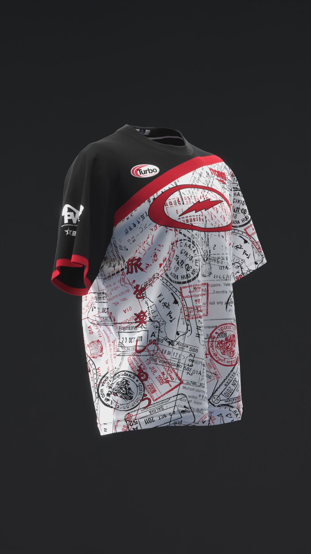 VICTORIA VARANO 2024 - STAMPS BLACK WHITE RED - BOWLING JERSEY