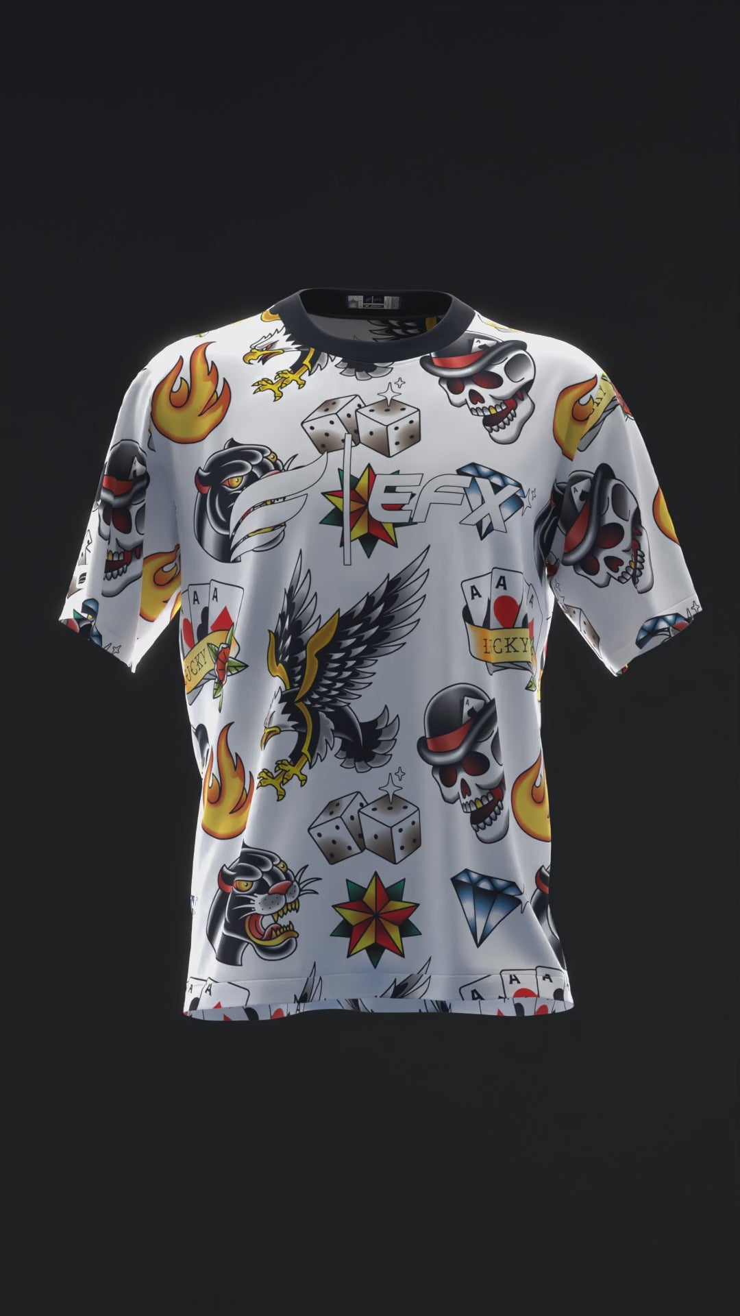 Traditional Tattoo - White - Bowling Jersey