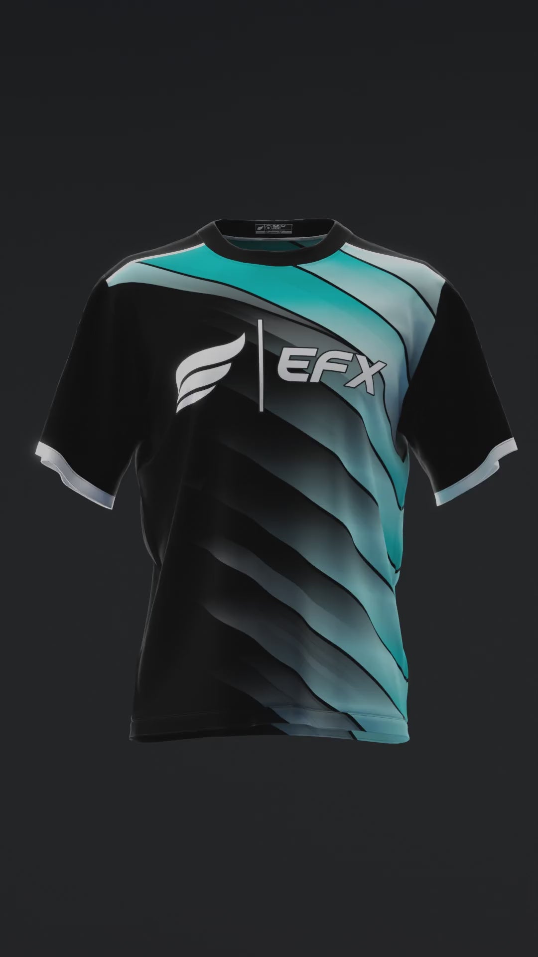 Abstract Grid - Black Teal - Bowling Jersey