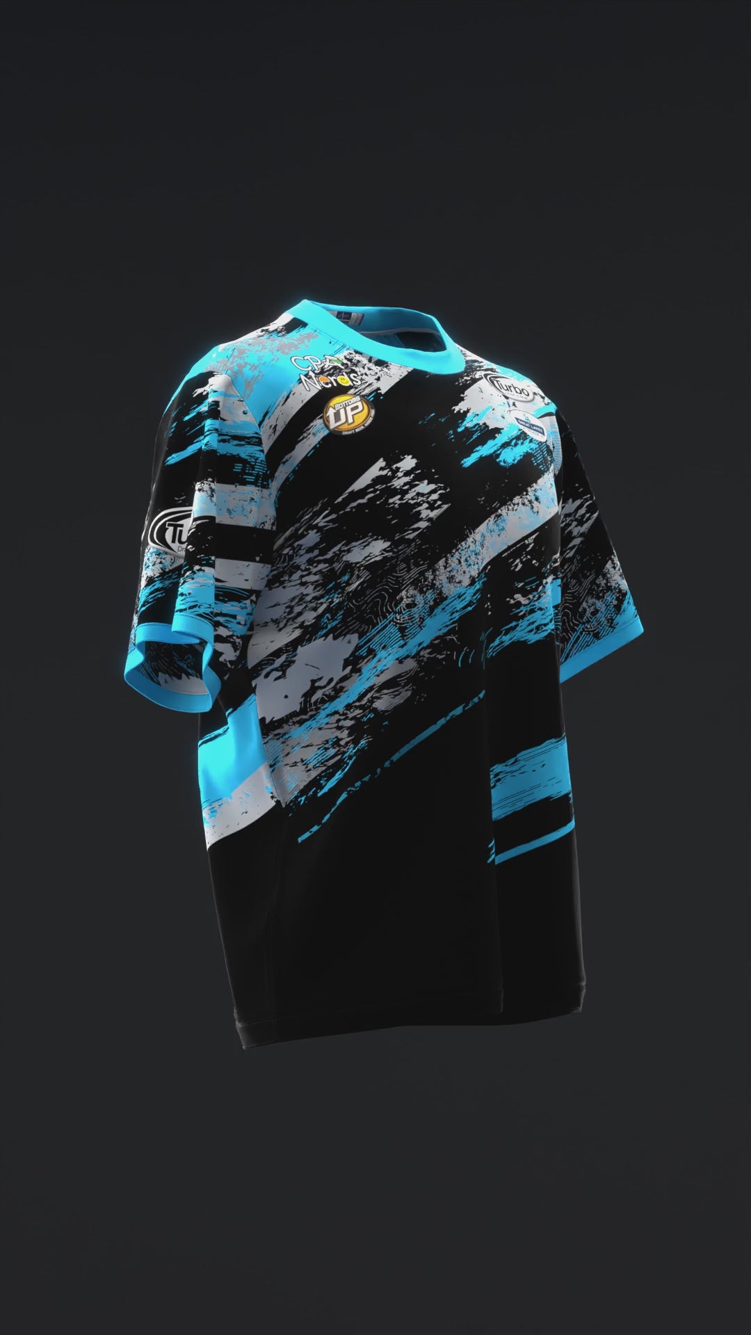 PERRY CROWELL 2024 - MX25 - BLACK NEON BLUE GRAY - BOWLING JERSEY