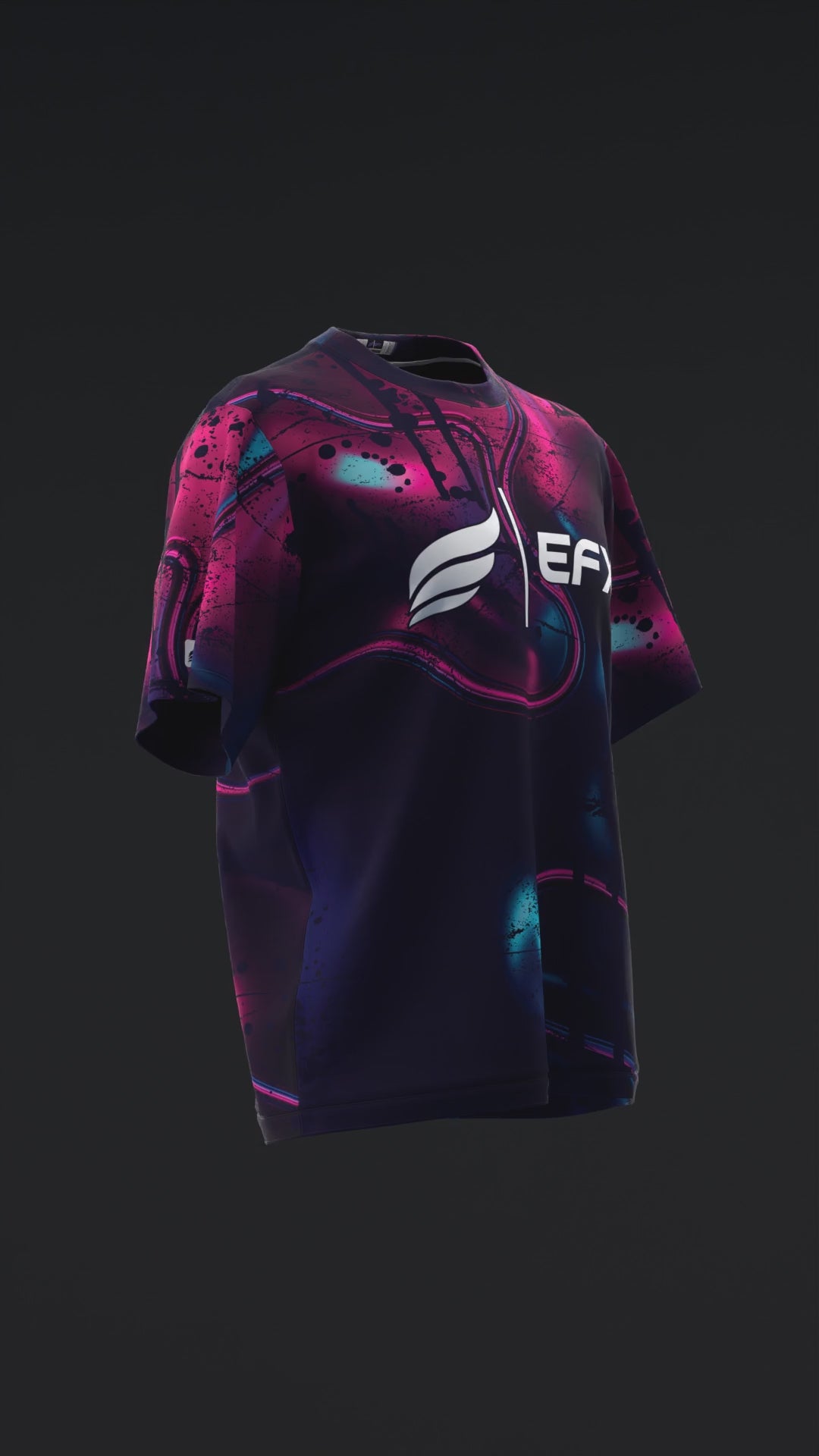 Fractured Flow - Pink Black - Bowling Jersey