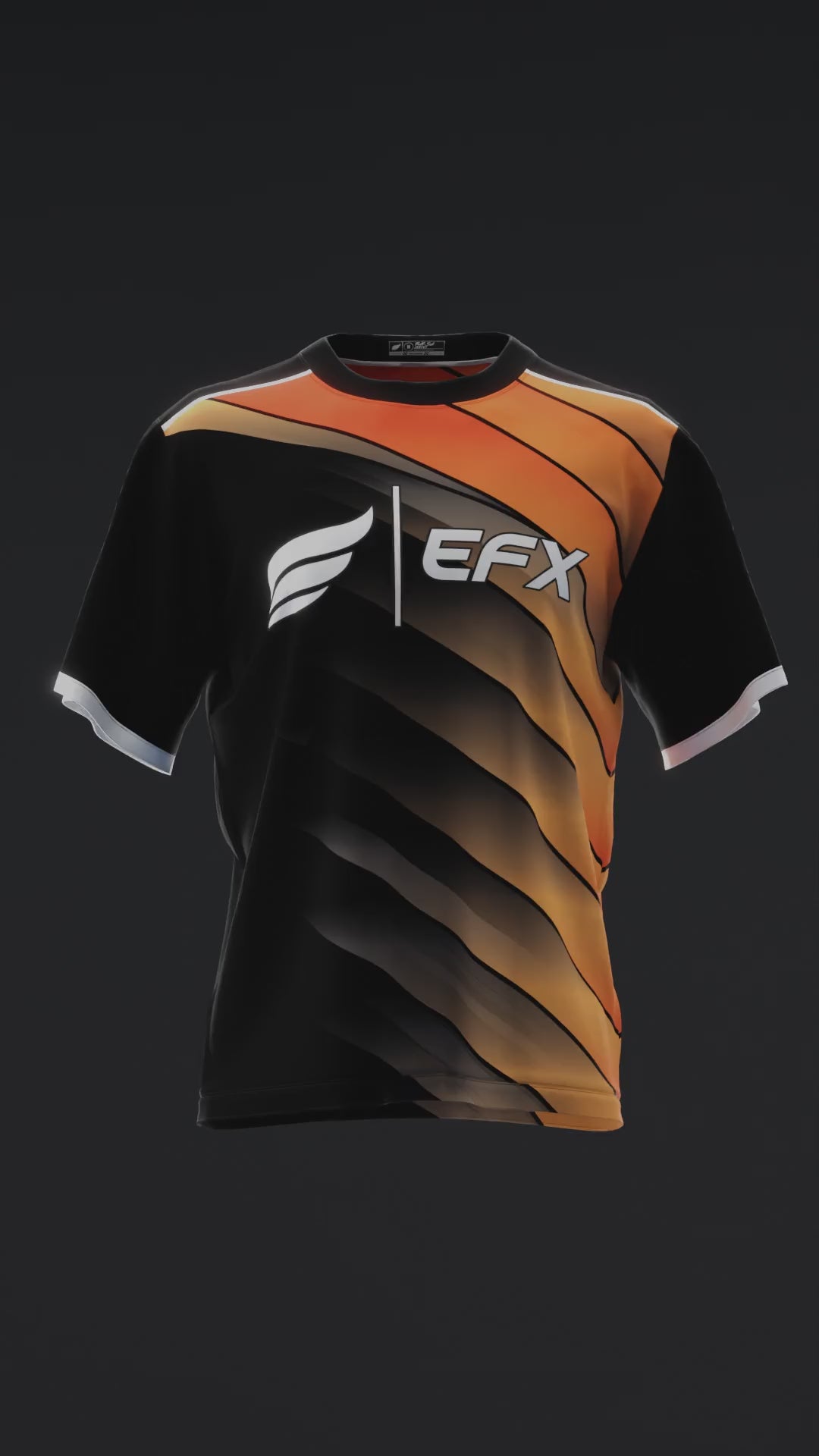Abstract Grid - Black Orange - Bowling Jersey