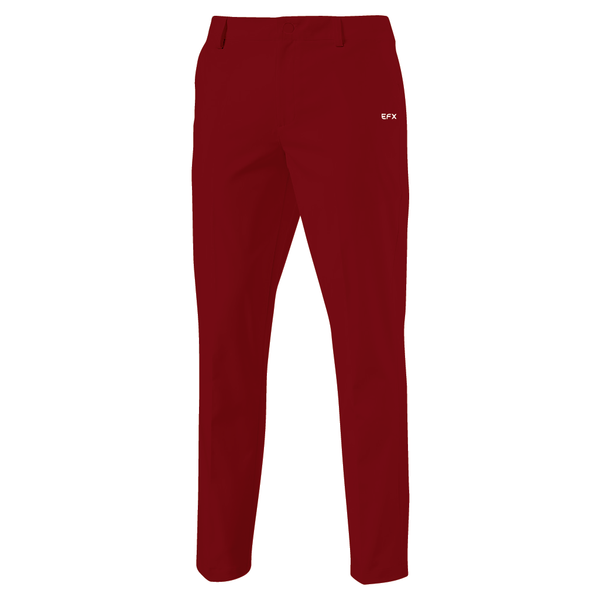 Maroon bowling pants with EFX logo on back hip, rear view