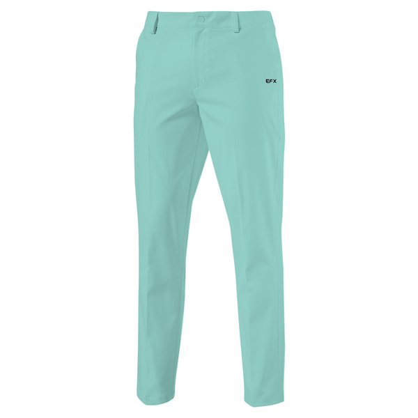 Light teal bowling pants with small EFX logo on front hip
