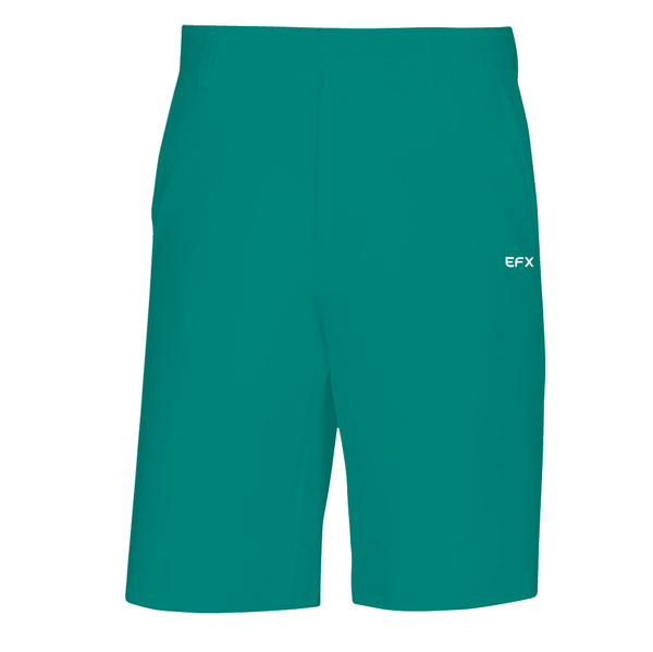 Dark teal bowling shorts with small EFX logo on right hip