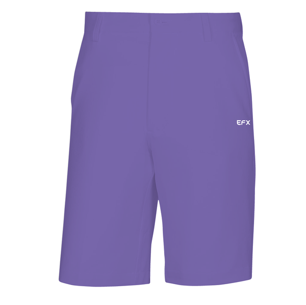 Purple bowling shorts with small EFX logo on right side