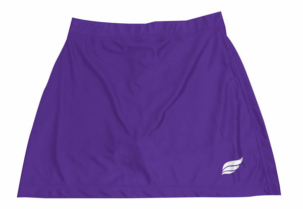 Purple bowling skort with small white logo on lower right side