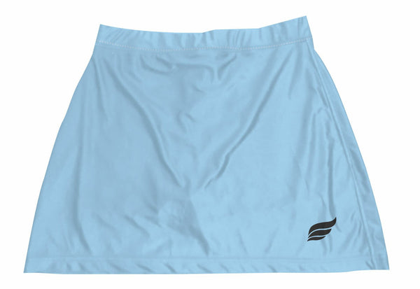 Light blue bowling skort with small black logo on right side