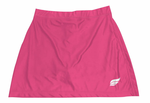Hot pink bowling skort with small white logo detail on lower right